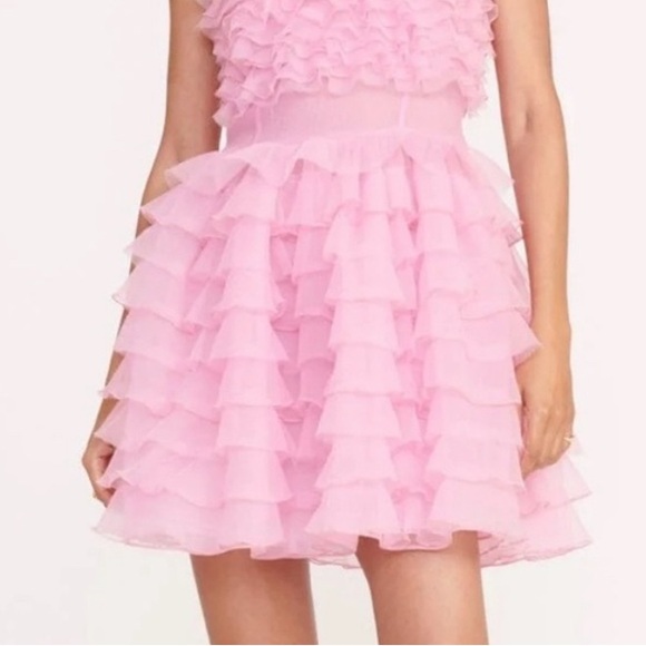 STAUD Pink Ruffled Mini Dress - Picture 5 of 13